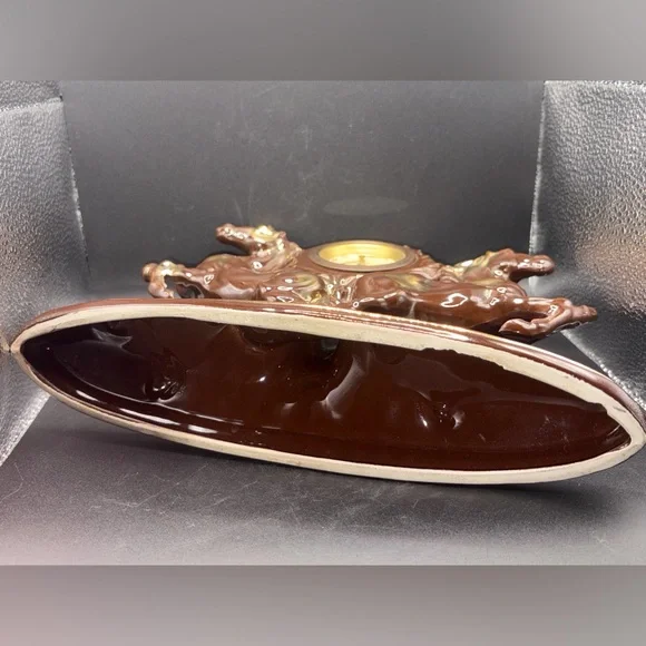 Walter Germany Vintage Ceramic Equestrian Horse Table Clock, Mantel Clock Decor - Picture 13 of 14